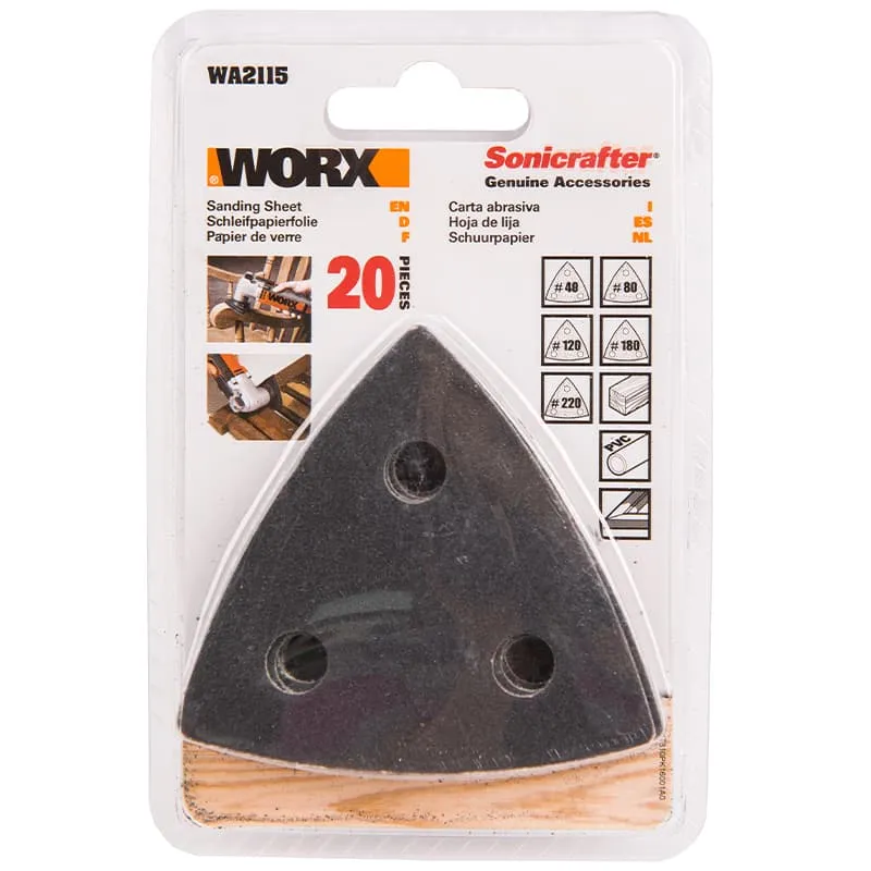 Шлифовальные листы WORX WA2115 20шт. — детальное фото
