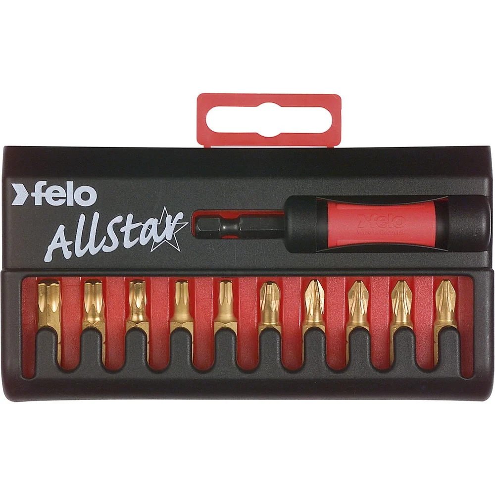 Набор бит PZ/Tx TiN с держателем бит Star в кейсе, 11 шт. Felo 02090276 — детальное фото