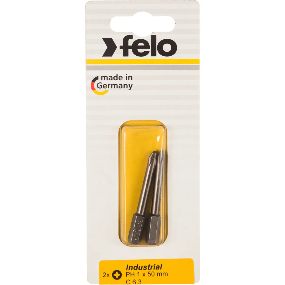 Бита крестовая PH 1X50, 2 шт в блистере Felo 02201536 — детальное фото