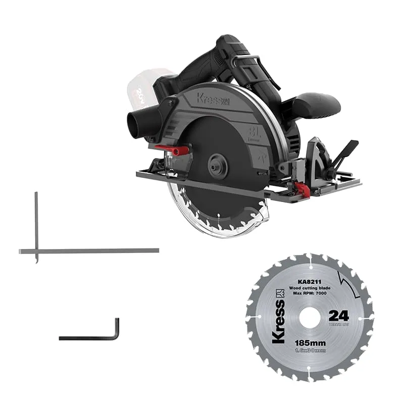 Пила циркулярная KRESS KUE15.9 20V 185мм бесщеточная аккумуляторная — детальное фото
